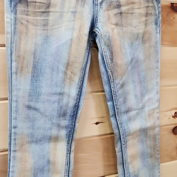 Free People Super Rare Unique Tie Dye Bleach Dirty Wash Jeans Size 29 Paintbrush - Picture 6 of 16